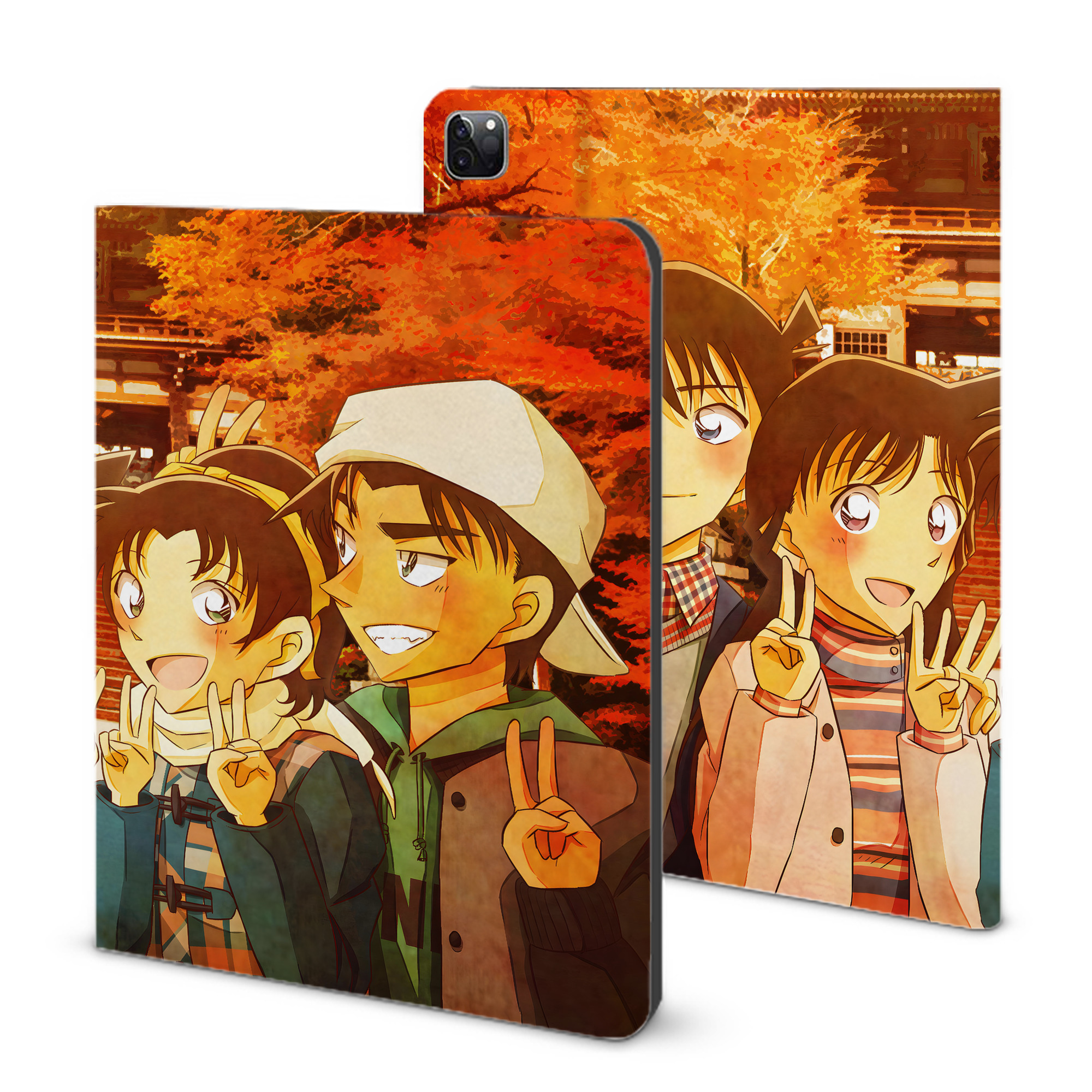 （画像用） 名探偵コナン Detective Conan IPad ケース ブック型 PUレザー TPU 耐衝撃 軽量 薄型 ペン収納なし 全面保護 IPad 各モデル対応